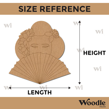 Japanese Fan Woman Pre Marked MDF Design 1