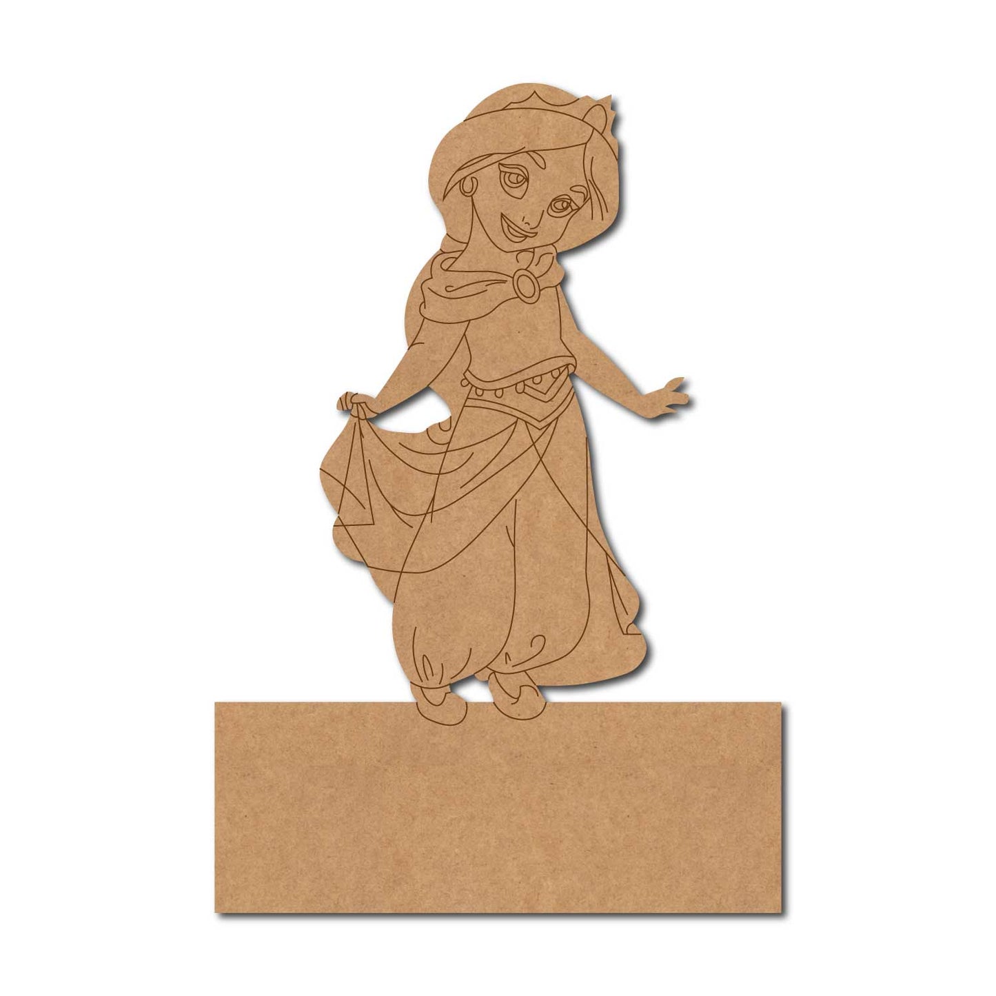 Jasmine Aladdin Nameplate Pre Marked MDF Design 1