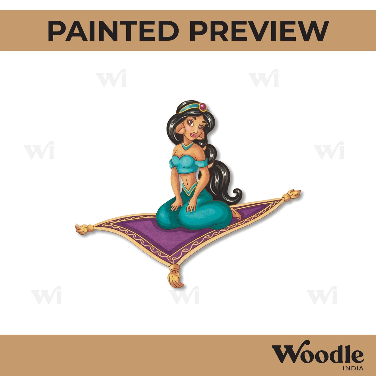 Jasmine On The Magic Carpet Aladdin Pre Marked MDF Design 1
