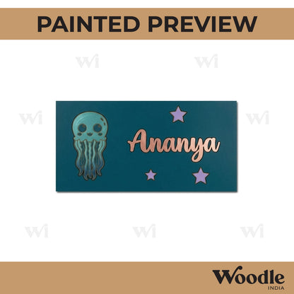 Jelly Fish Kids Nameplate MDF Design 1