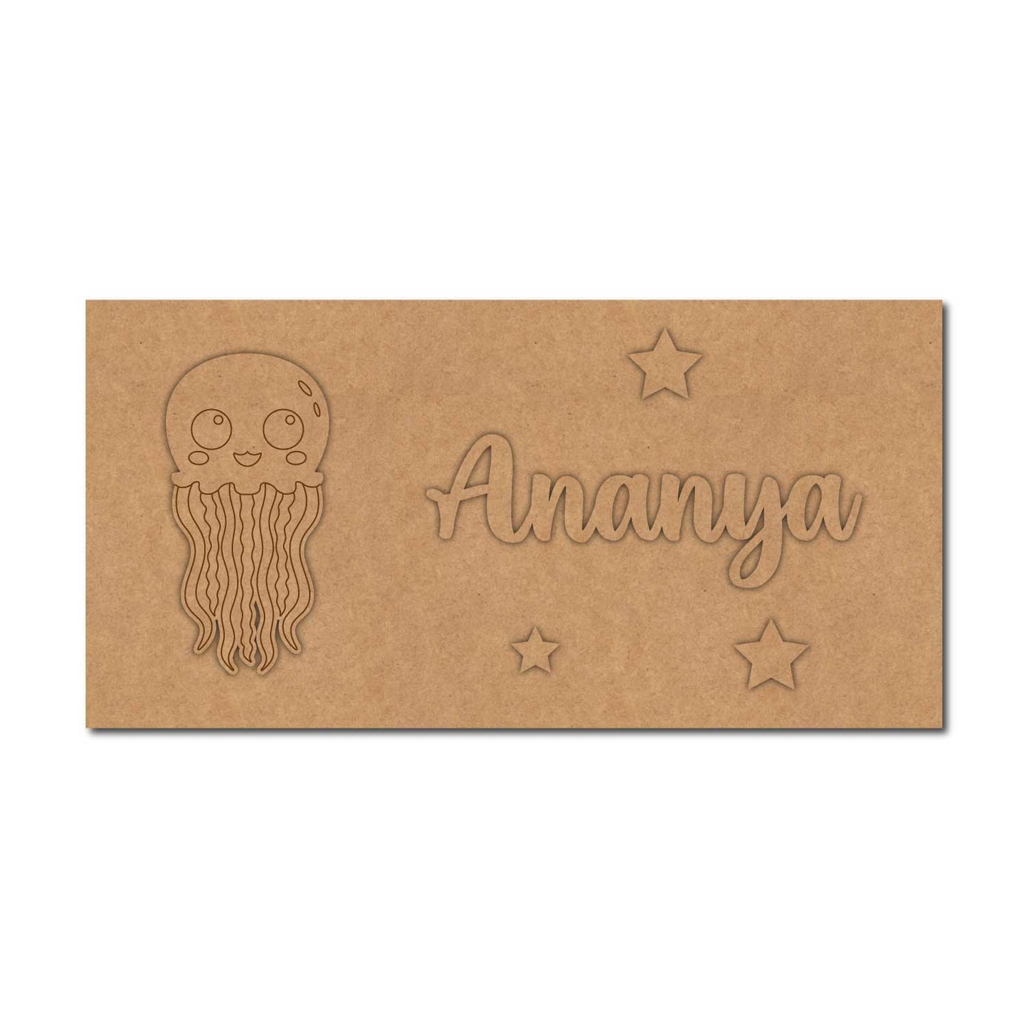 Jelly Fish Kids Nameplate MDF Design 1