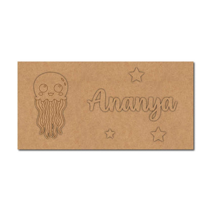 Jelly Fish Kids Nameplate MDF Design 1