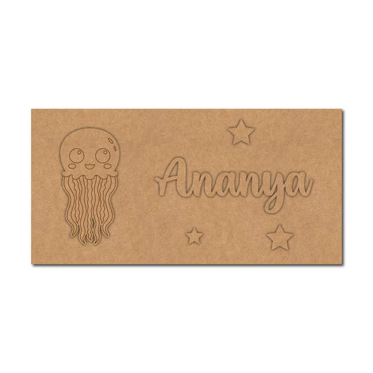 Jelly Fish Kids Nameplate MDF Design 1