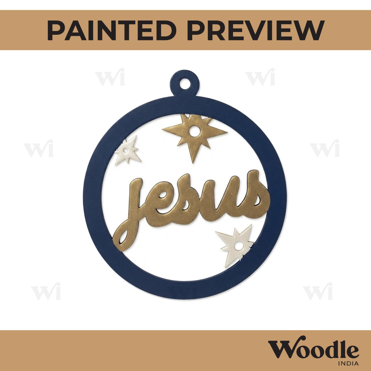 Jesus Christmas Ornament Cutout MDF Design 1