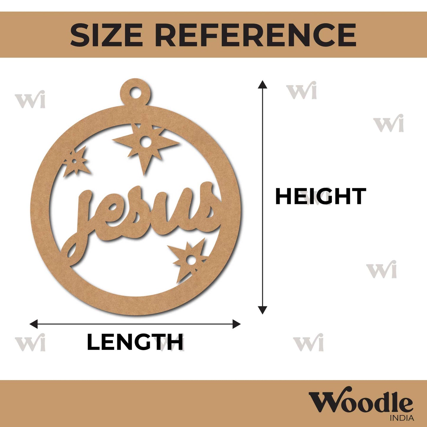 Jesus Christmas Ornament Cutout MDF Design 1