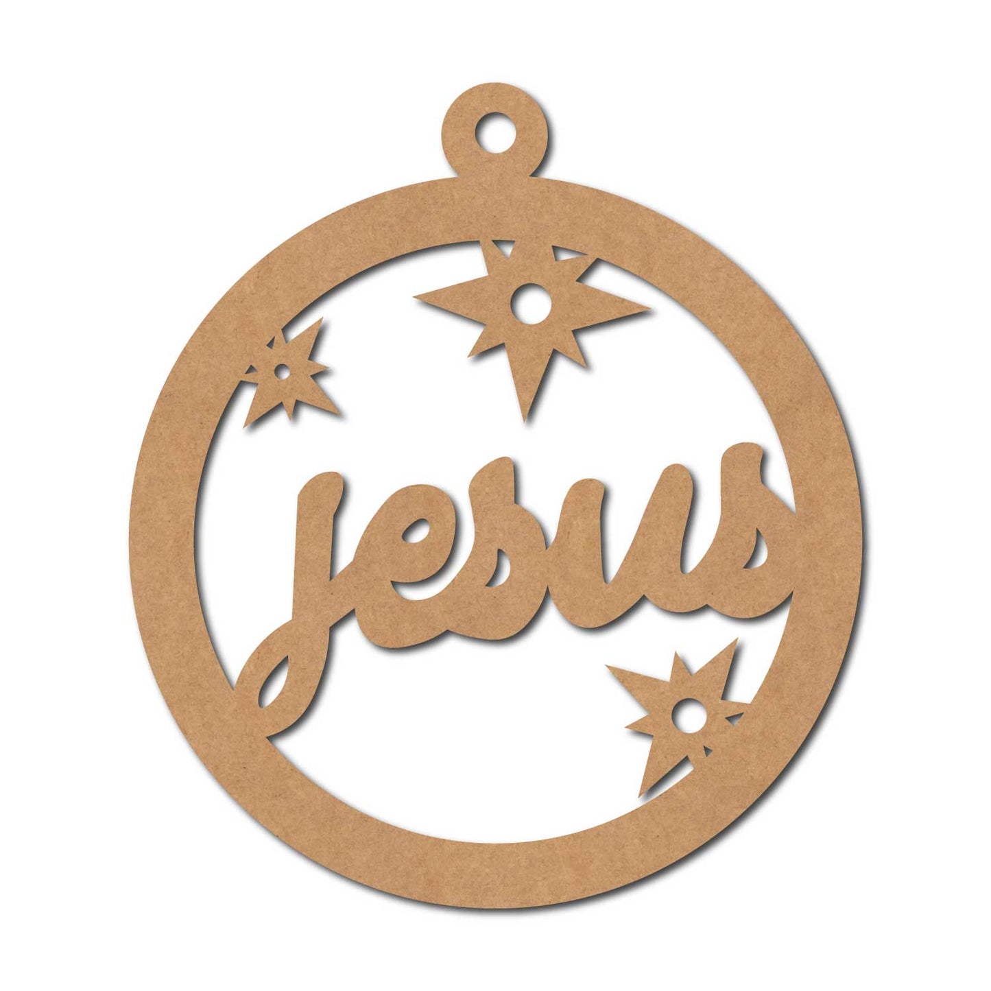 Jesus Christmas Ornament Cutout MDF Design 1