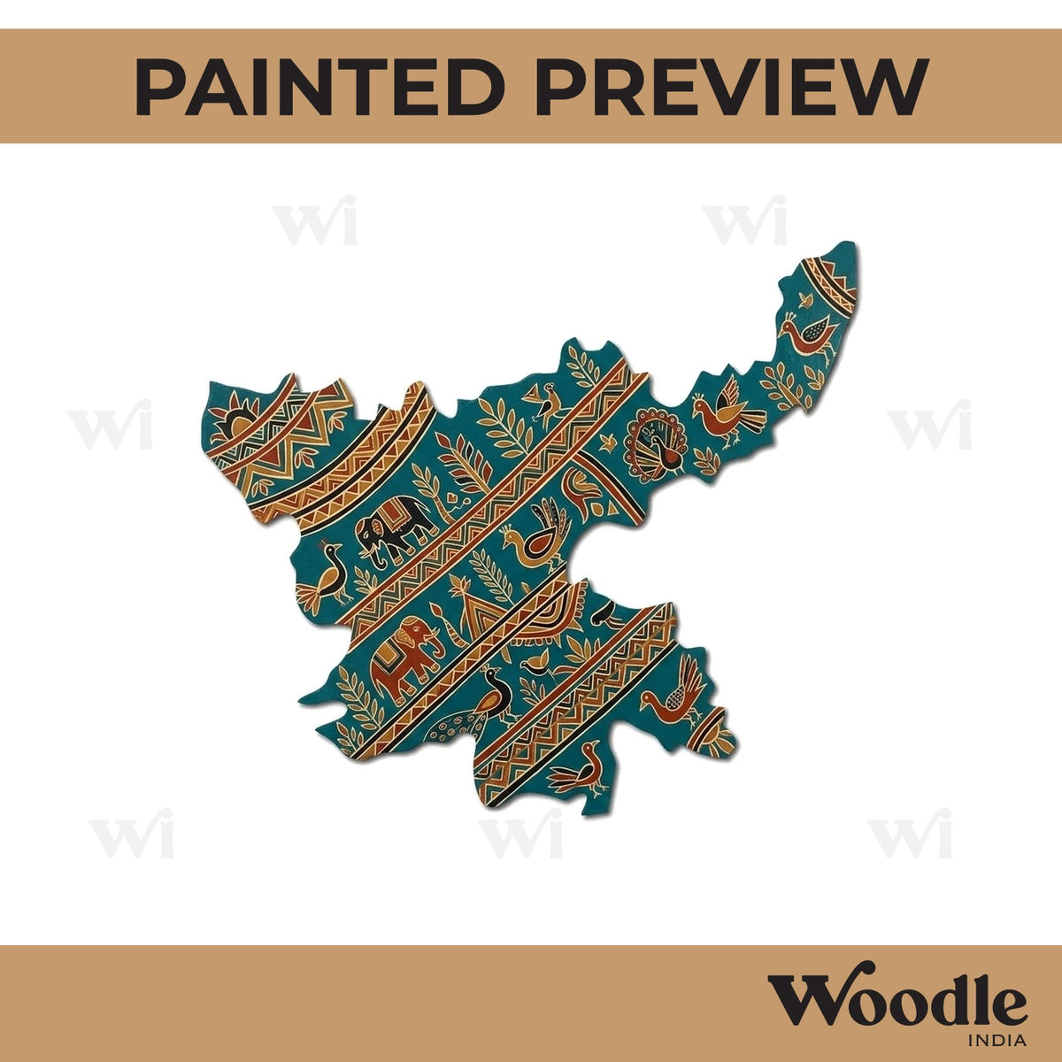 Jharkhand Map Cutout MDF Design 1