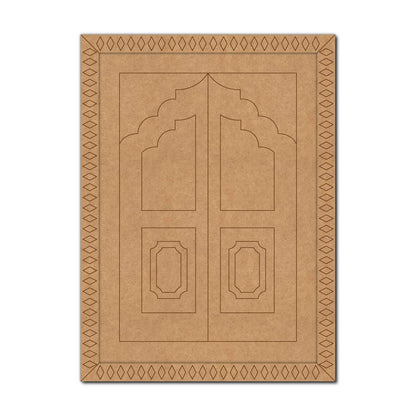 Jharokha Door Pre Marked MDF Design 1