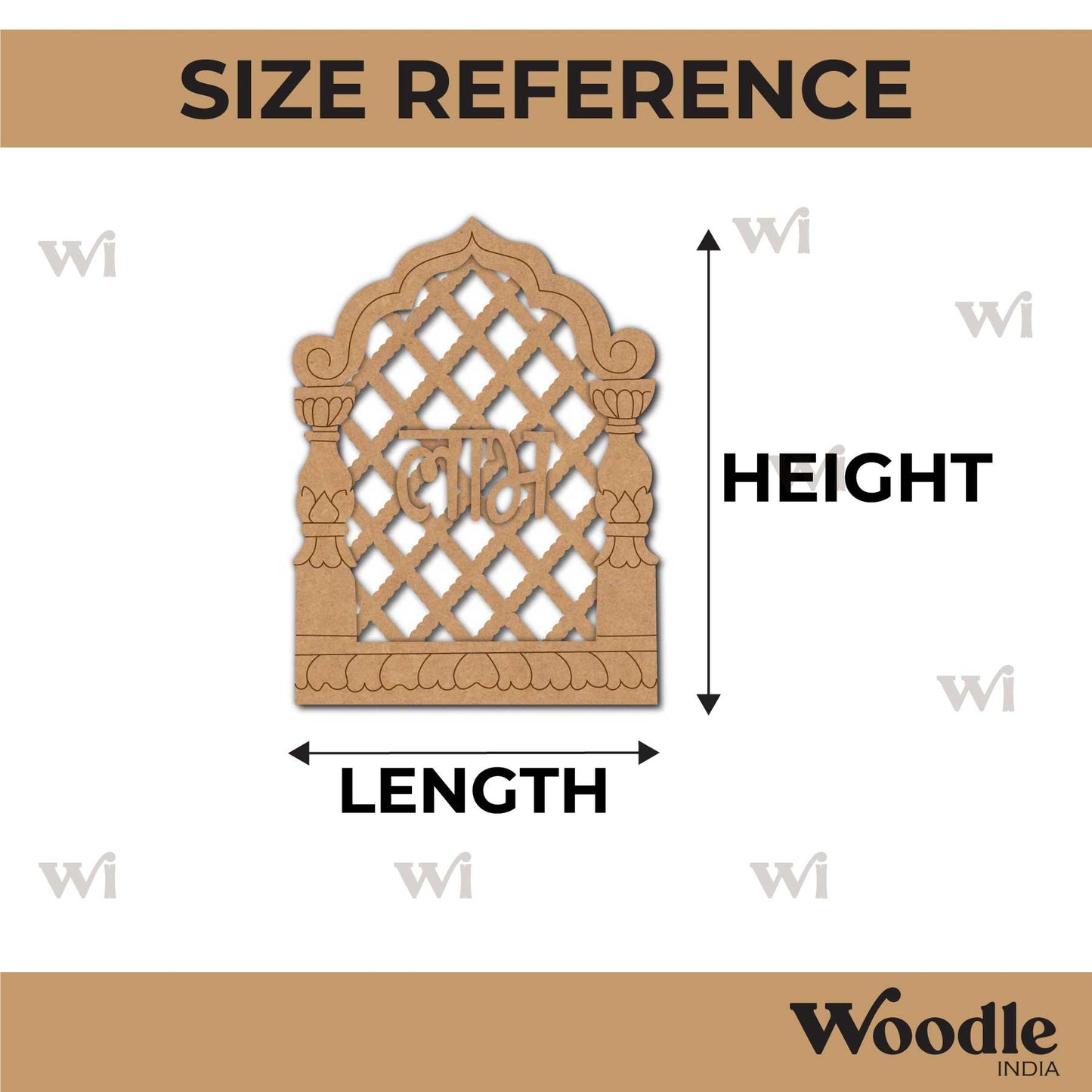 Jharokha Jali Shubh Labh Pre Marked Base MDF Design 1