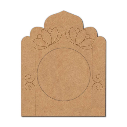 Jharokha Lotus Diya Tealight Holder Pre Marked MDF Design 1