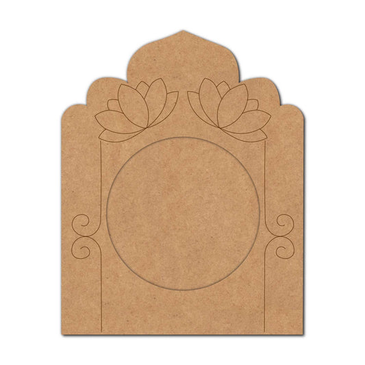 Jharokha Lotus Diya Tealight Holder Pre Marked MDF Design 1
