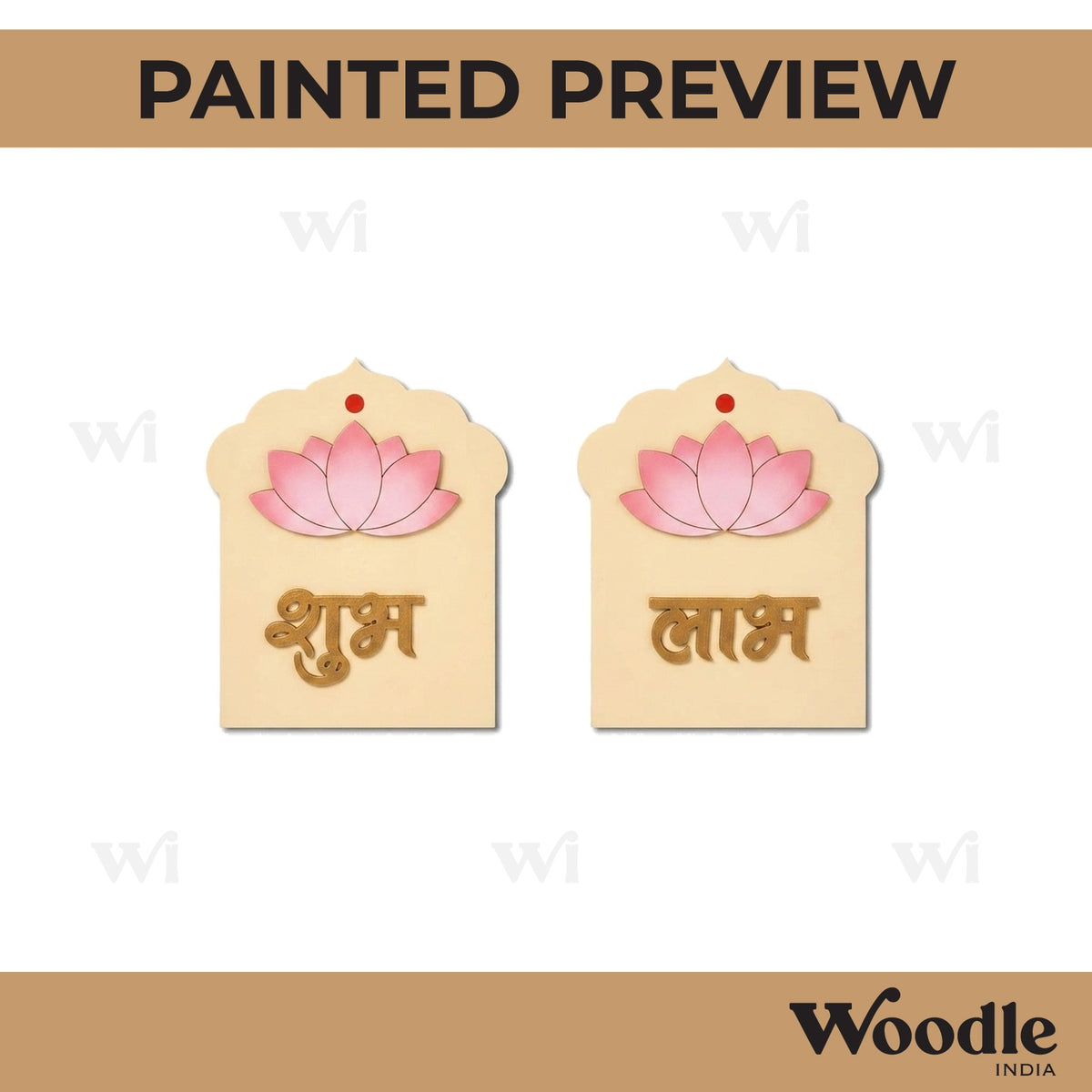 Jharokha Lotus Shubh Labh Base MDF Design 2