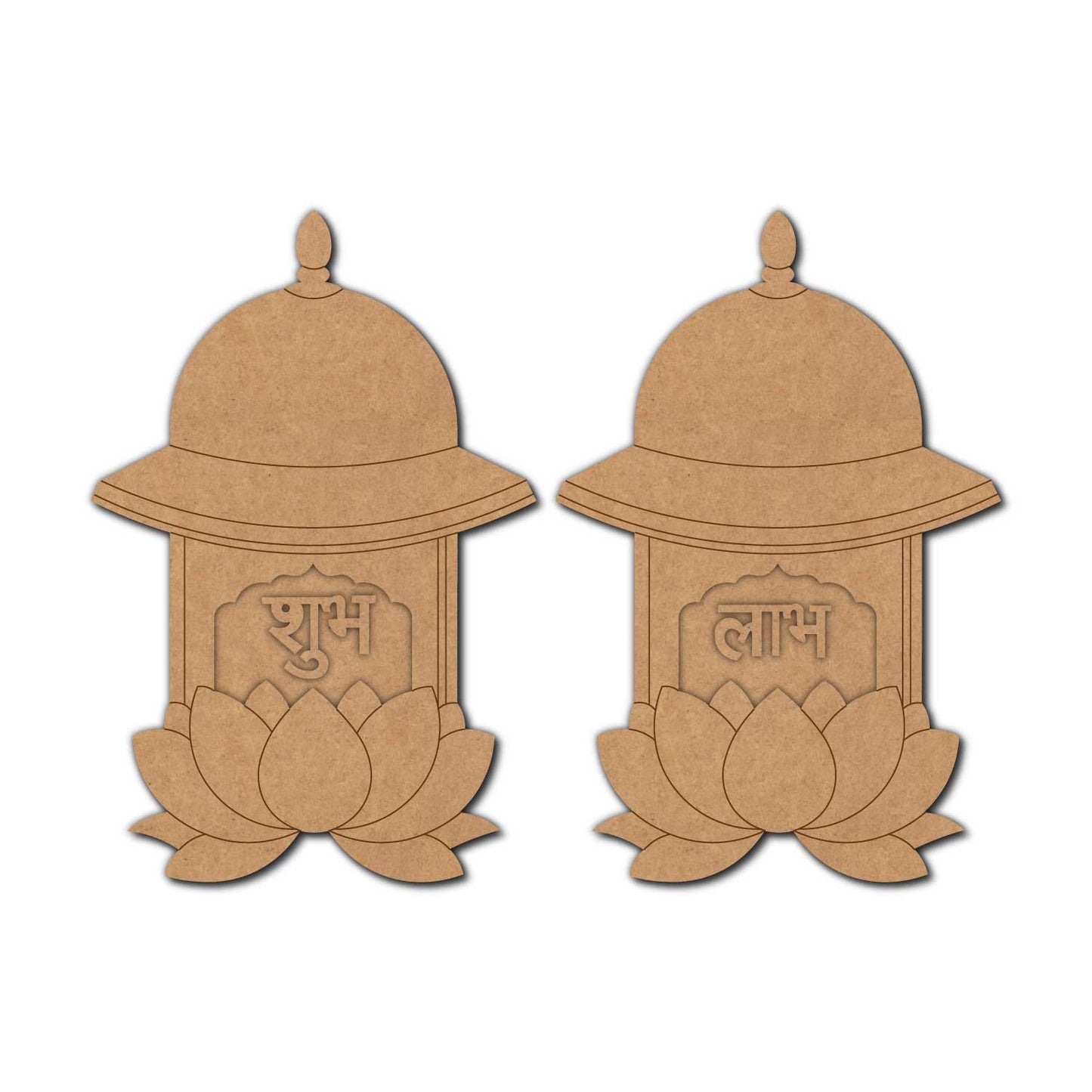 Jharokha Lotus Shubh Labh Pre Marked Base MDF Design 3