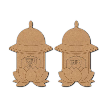 Jharokha Lotus Shubh Labh Pre Marked Base MDF Design 3