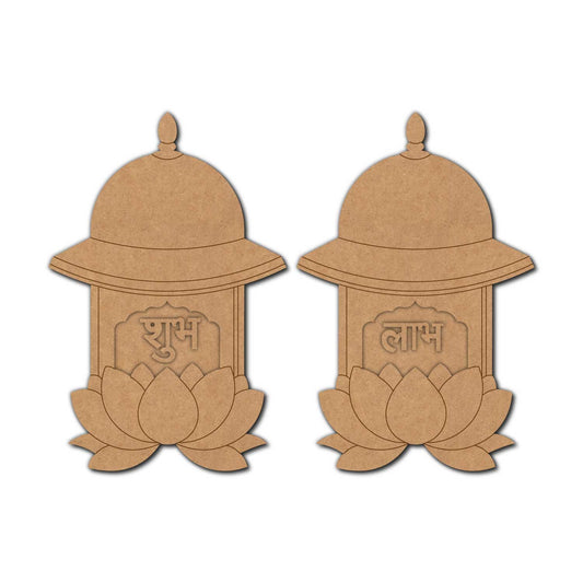 Jharokha Lotus Shubh Labh Pre Marked Base MDF Design 3
