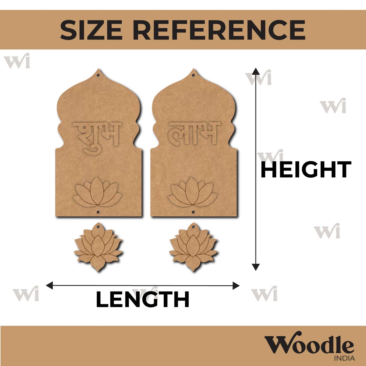 Jharokha Lotus Shubh Labh Pre Marked Base MDF Design 4