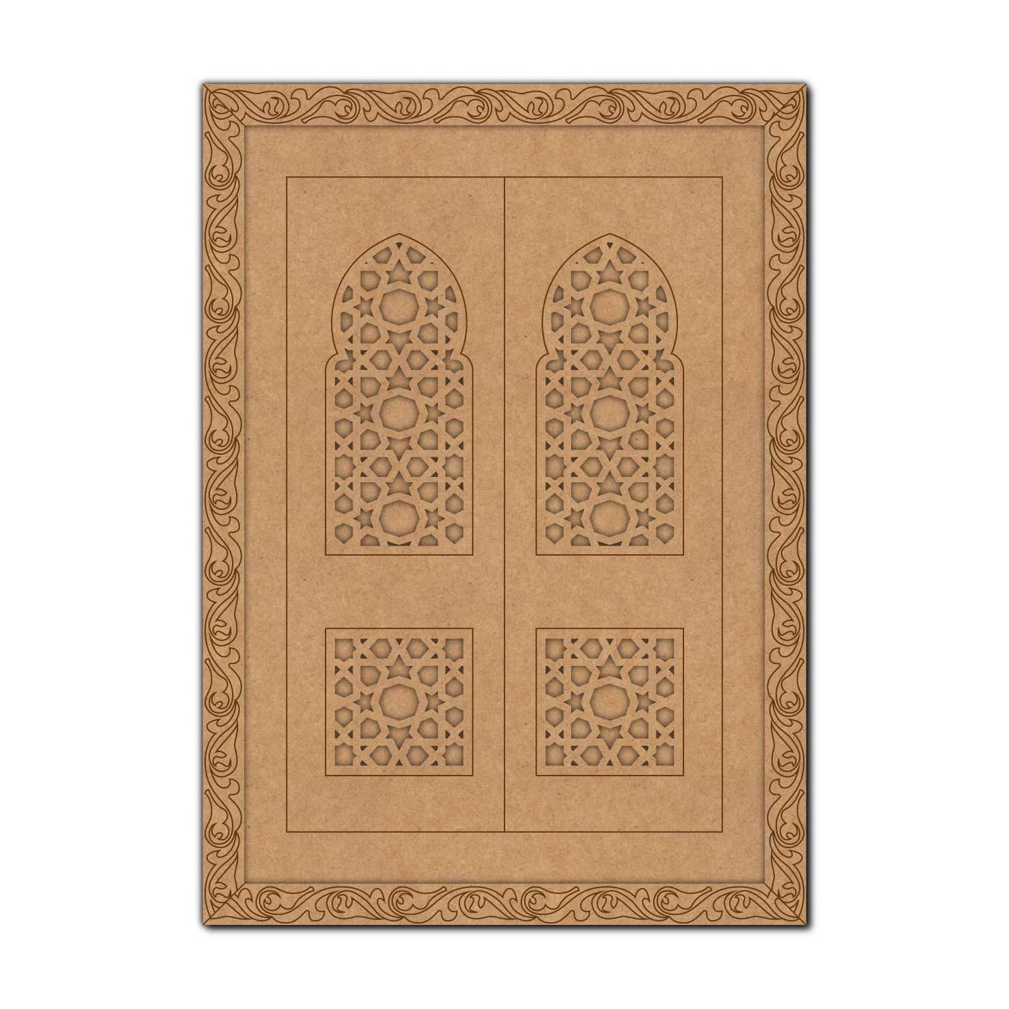 Jharokha Mughal Door Pre Marked MDF Design 1