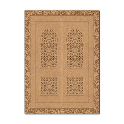 Jharokha Mughal Door Pre Marked MDF Design 1