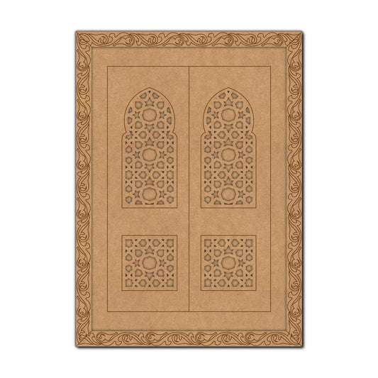 Jharokha Mughal Door Pre Marked MDF Design 1