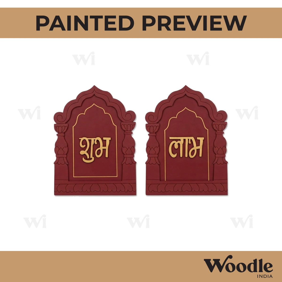 Jharokha Shubh Labh Pre Marked Base MDF Design 1