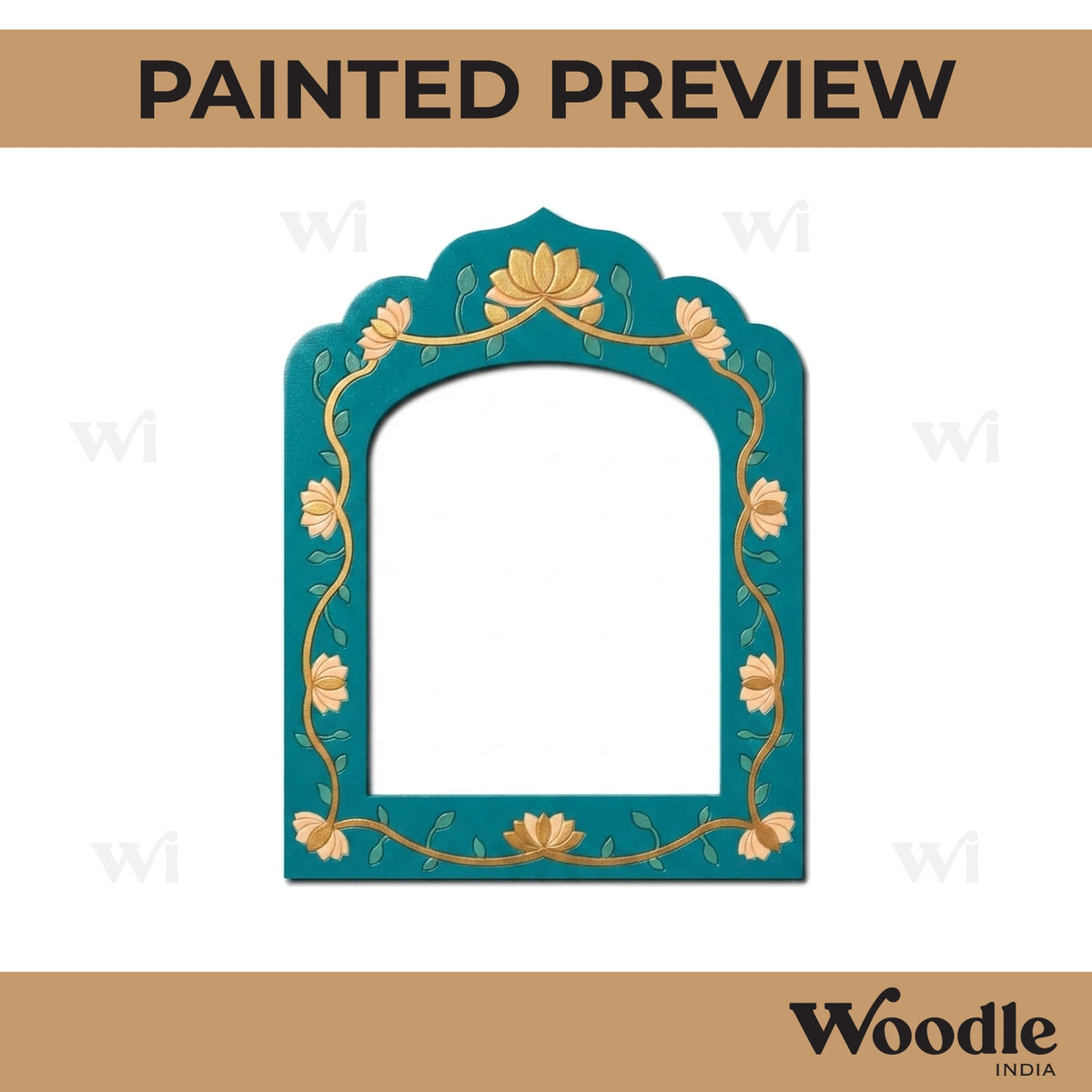 Jharokha Window Lotus Pre Marked MDF Design 1