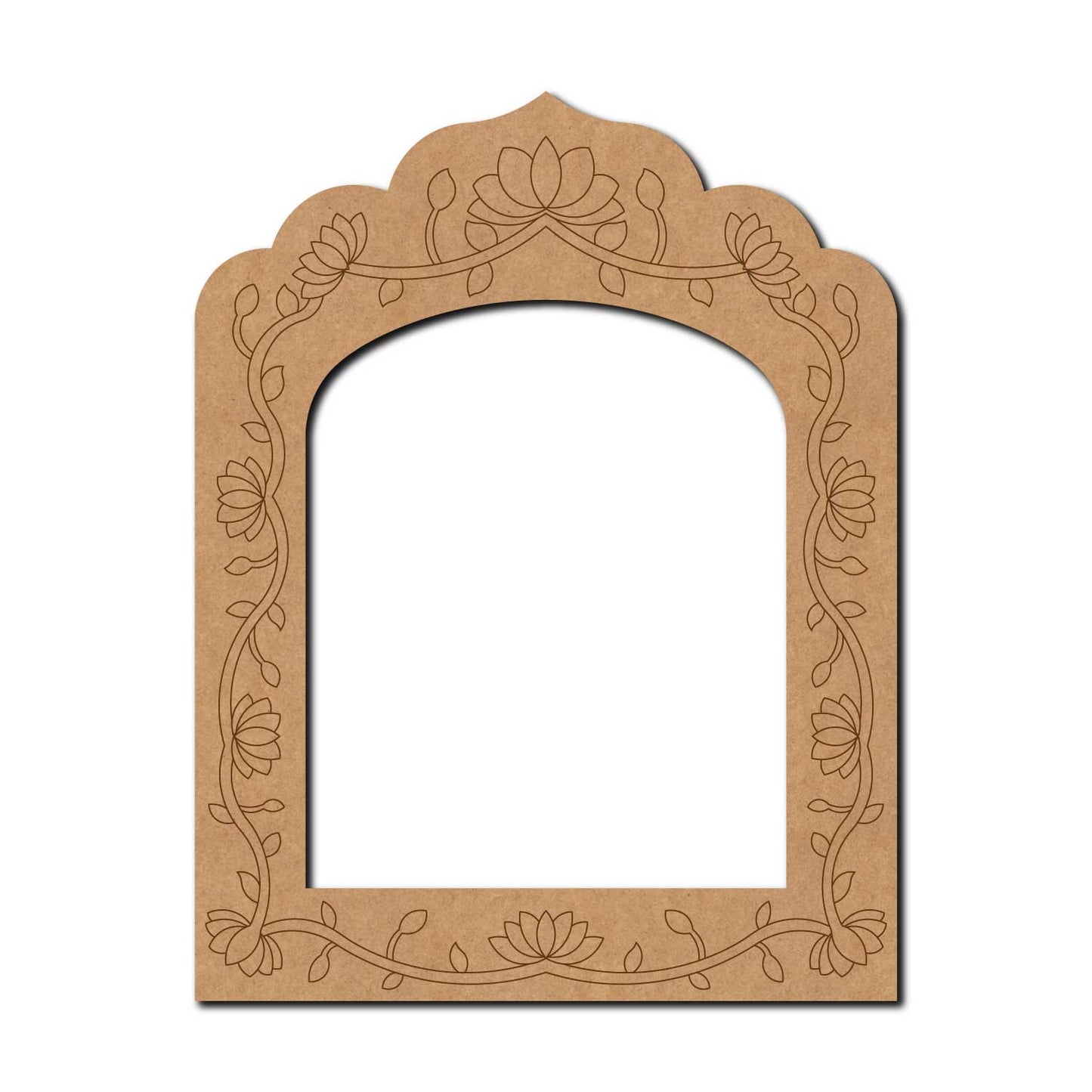 Jharokha Window Lotus Pre Marked MDF Design 1