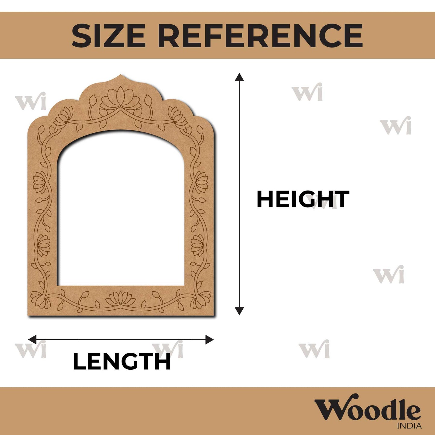 Jharokha Window Lotus Pre Marked MDF Design 1