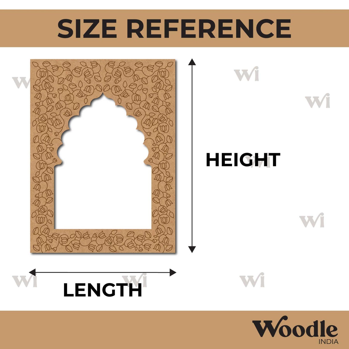 Jharokha Window Lotus Pre Marked MDF Design 2