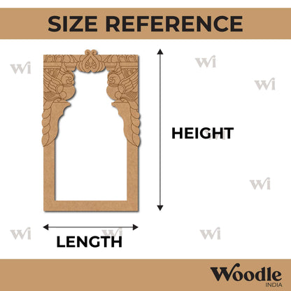 Jharokha Window Peacock Pre Marked MDF Design 1