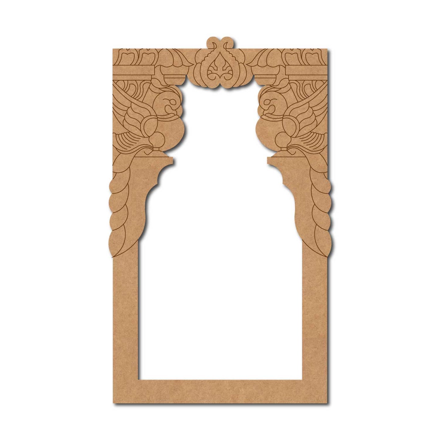 Jharokha Window Peacock Pre Marked MDF Design 1