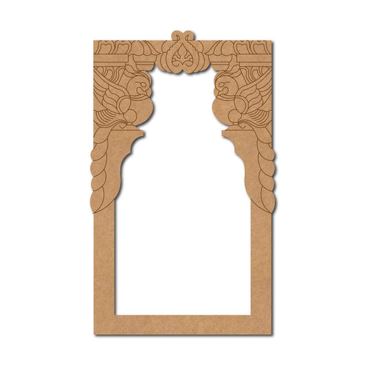 Jharokha Window Peacock Pre Marked MDF Design 1