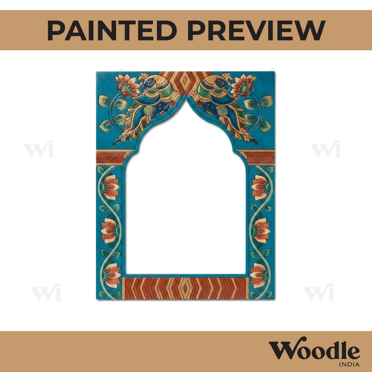 Jharokha Window Peacock Pre Marked MDF Design 2