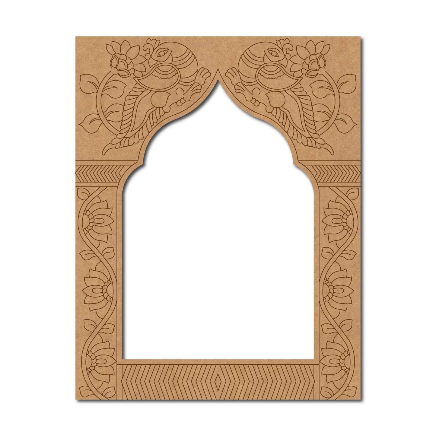 Jharokha Window Peacock Pre Marked MDF Design 2