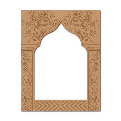 Jharokha Window Peacock Pre Marked MDF Design 2