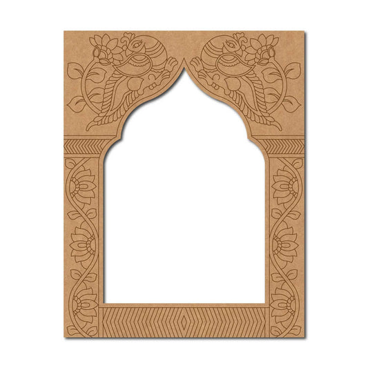 Jharokha Window Peacock Pre Marked MDF Design 2