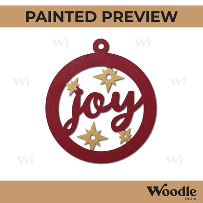 Joy Christmas Ornament Cutout MDF Design 1