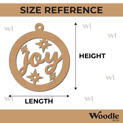Joy Christmas Ornament Cutout MDF Design 1