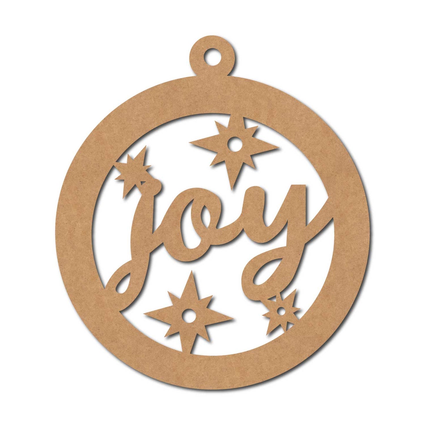 Joy Christmas Ornament Cutout MDF Design 1
