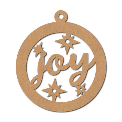 Joy Christmas Ornament Cutout MDF Design 1