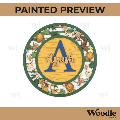Jungle Theme Nameplate MDF Design 3