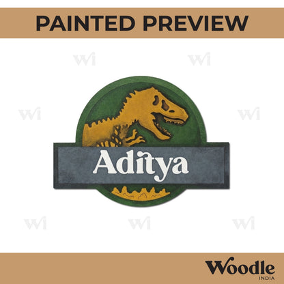 Jurassic Park Themed Nameplate MDF Design 1