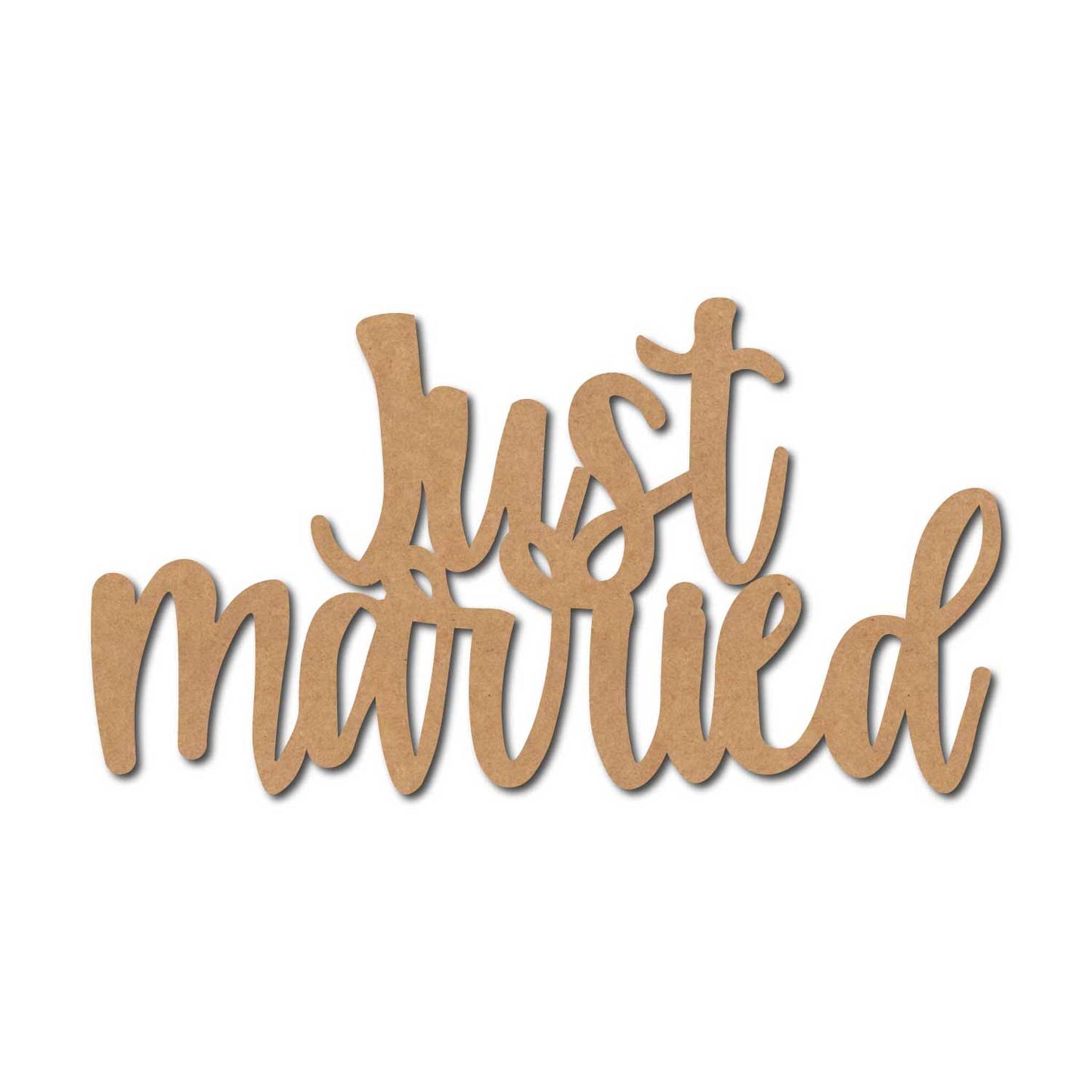Just Married Text Cutout MDF Design 2
