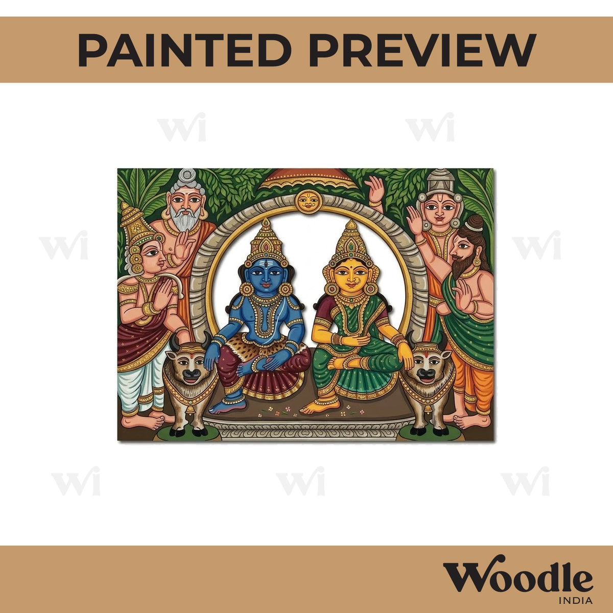 Kalamkari Darbar Pre Marked Base MDF Design 1