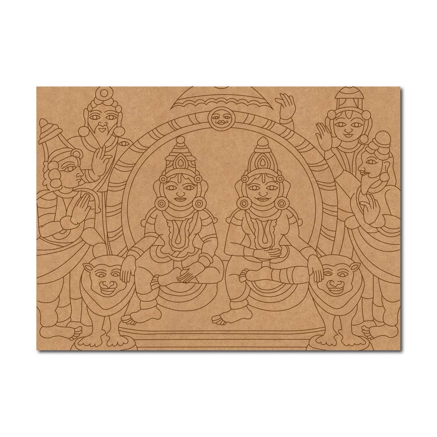 Kalamkari Darbar Pre Marked Base MDF Design 1