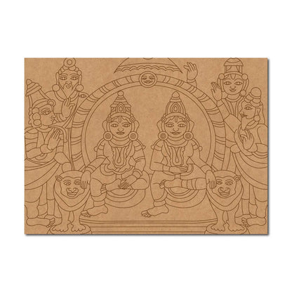 Kalamkari Darbar Pre Marked Base MDF Design 1