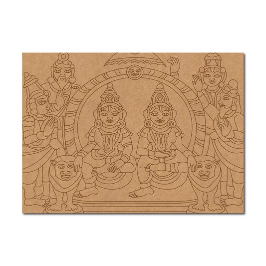 Kalamkari Darbar Pre Marked Base MDF Design 1
