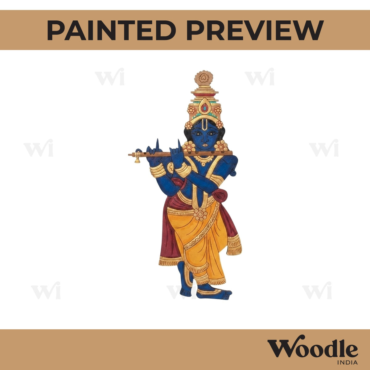Kalamkari Krishna Pre Marked MDF Design 1