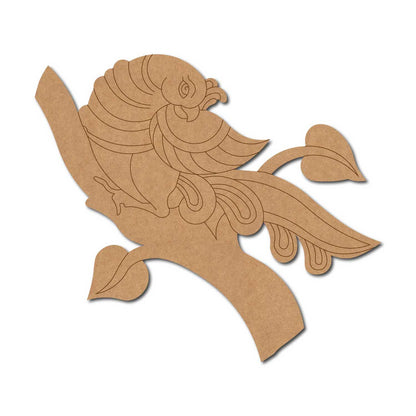 Kalamkari Peacock Pre Marked MDF Design 2