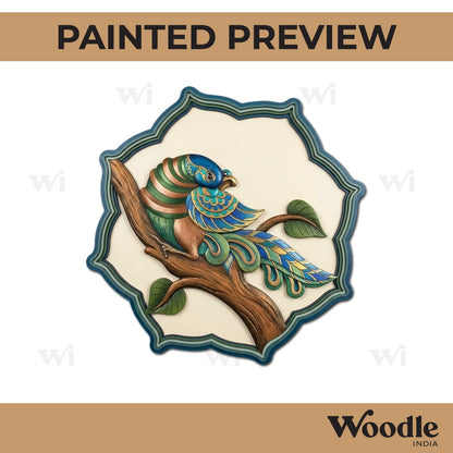 Kalamkari Peacock Two Layered Base MDF Design 1