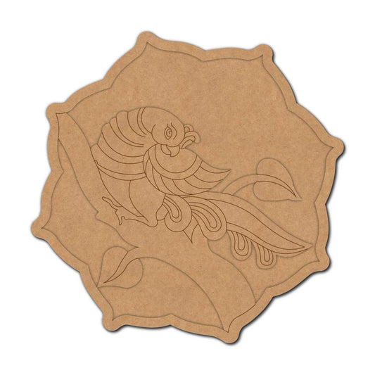 Kalamkari Peacock Two Layered Base MDF Design 1